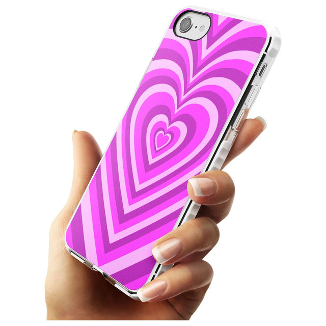 Pink Heart Illusion Impact Phone Case for iPhone SE 8 7 Plus