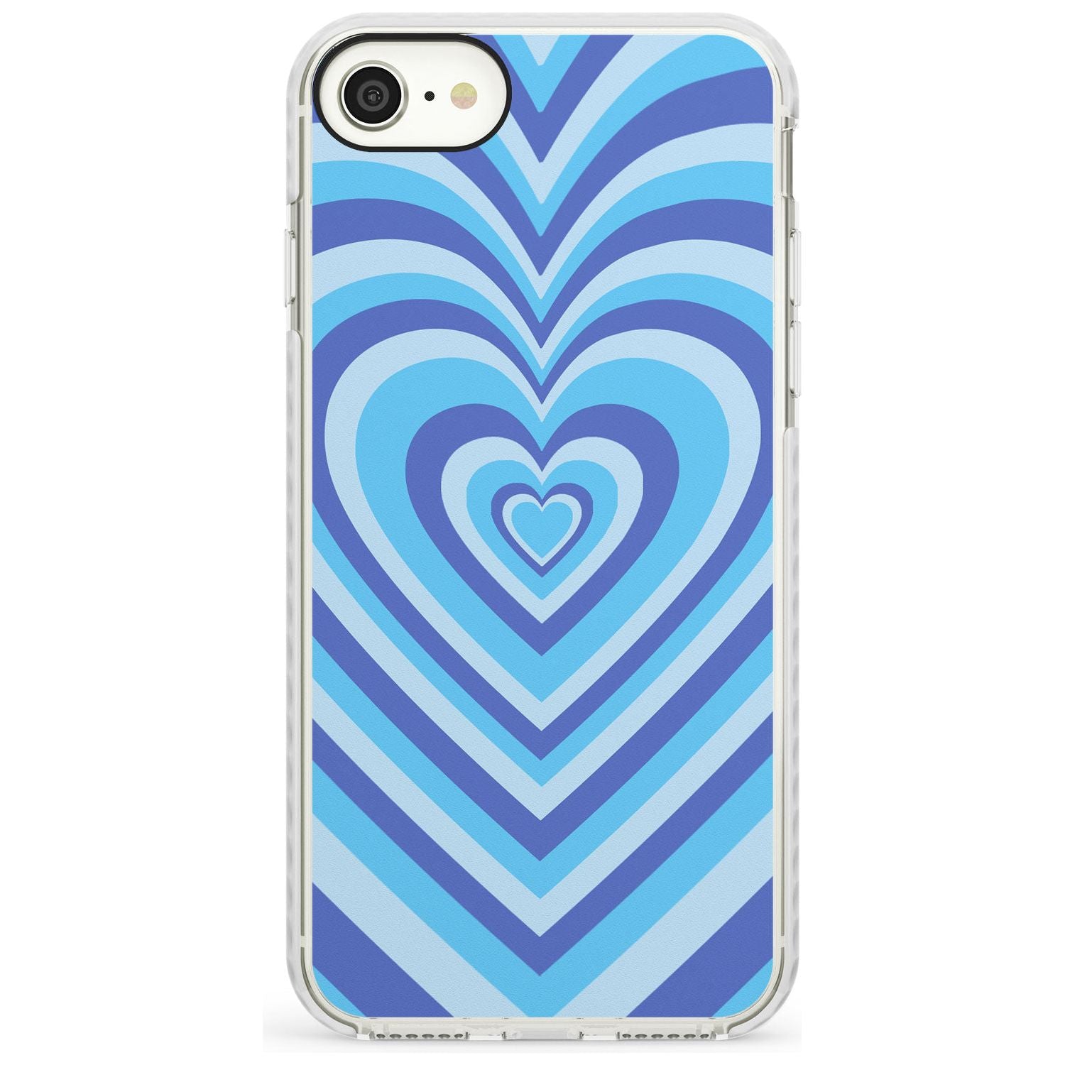 Blue Heart Illusion Impact Phone Case for iPhone SE 8 7 Plus