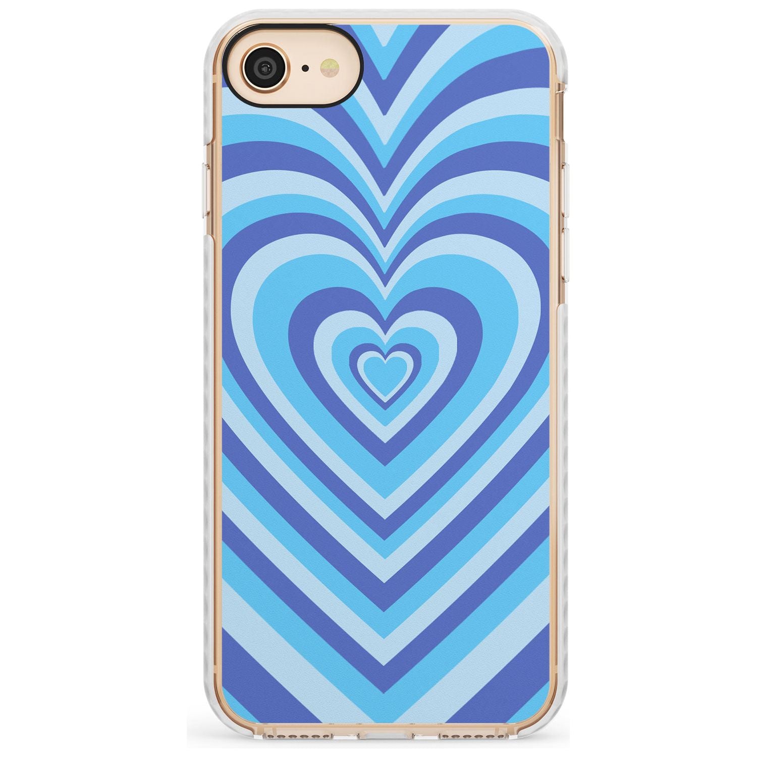 Blue Heart Illusion Impact Phone Case for iPhone SE 8 7 Plus
