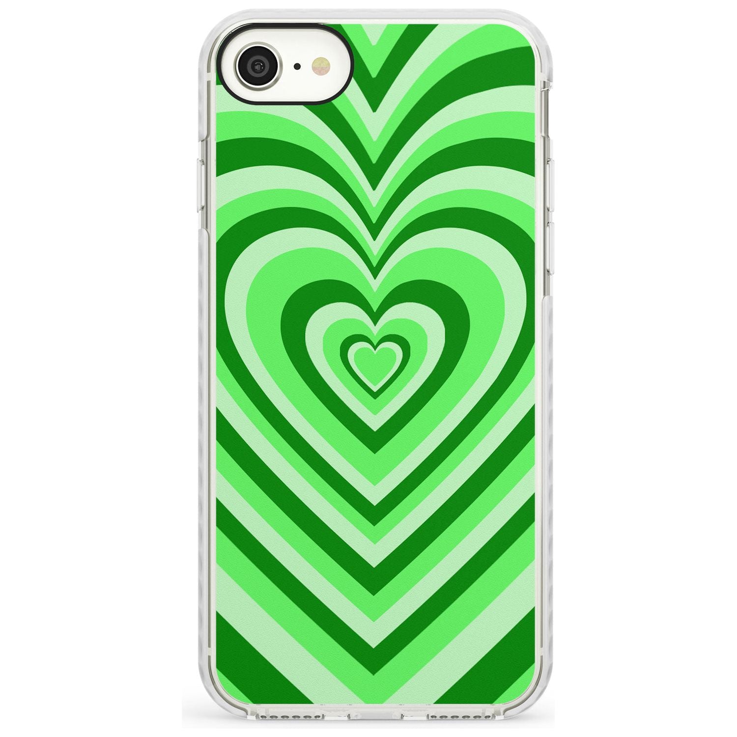 Green Heart Illusion Impact Phone Case for iPhone SE 8 7 Plus