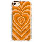 Orange Heart Illusion Impact Phone Case for iPhone SE 8 7 Plus