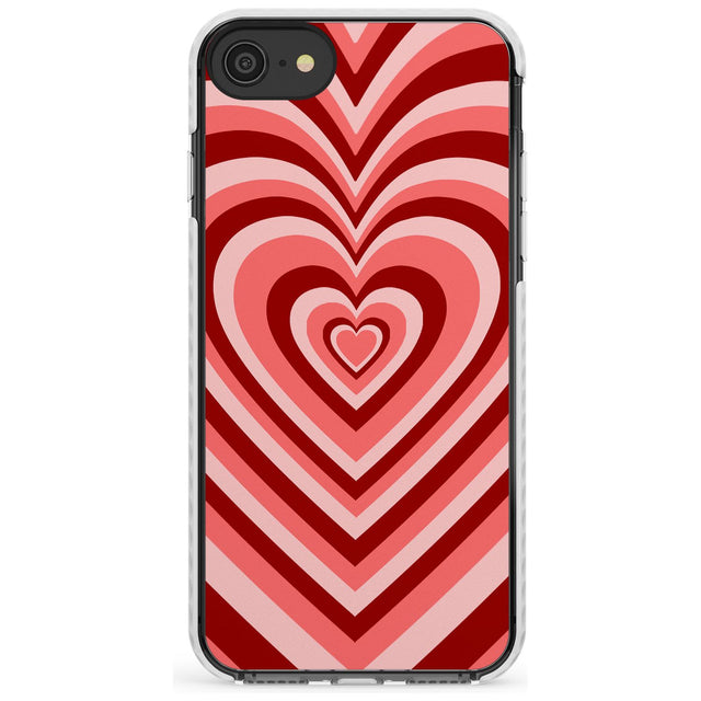 Red Heart Illusion Impact Phone Case for iPhone SE 8 7 Plus