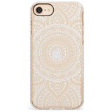 White Henna Flower Wheel Impact Phone Case for iPhone SE 8 7 Plus