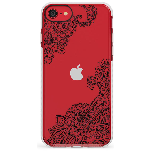 Black Henna Botanicals Impact Phone Case for iPhone SE 8 7 Plus