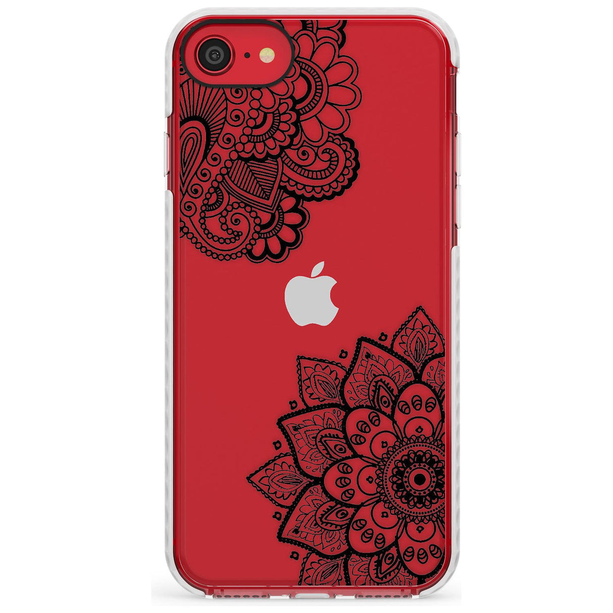 Black Henna Florals Impact Phone Case for iPhone SE 8 7 Plus