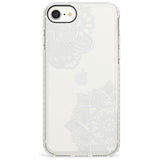 White Henna Florals Impact Phone Case for iPhone SE 8 7 Plus