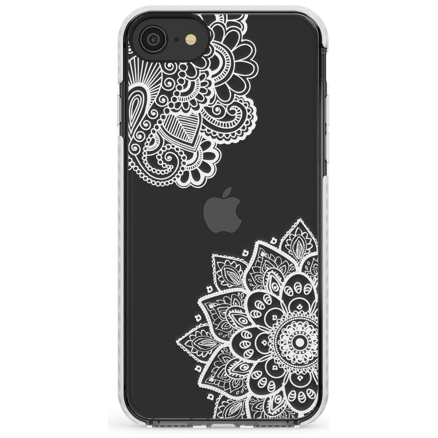 White Henna Florals Impact Phone Case for iPhone SE 8 7 Plus