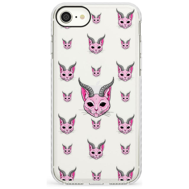 Demon Cat Pattern Impact Phone Case for iPhone SE 8 7 Plus