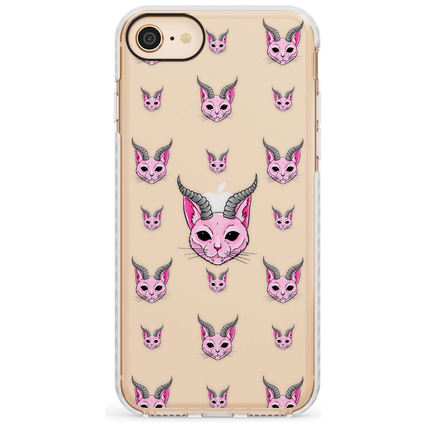 Demon Cat Pattern Impact Phone Case for iPhone SE 8 7 Plus