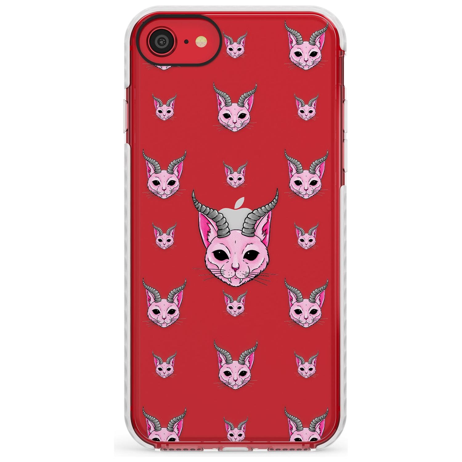 Demon Cat Pattern Impact Phone Case for iPhone SE 8 7 Plus