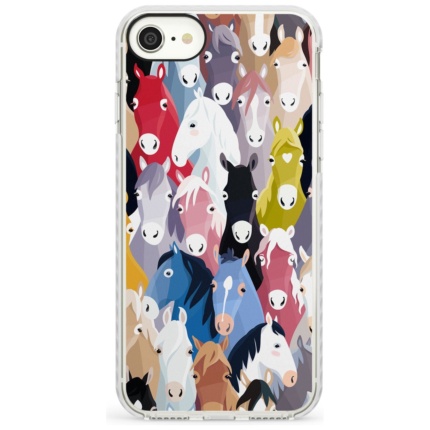 Colourful Horse Pattern Impact Phone Case for iPhone SE 8 7 Plus