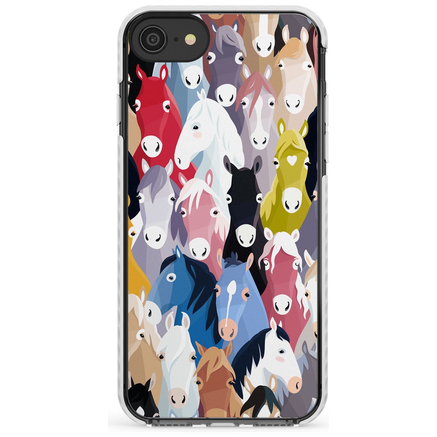 Colourful Horse Pattern Impact Phone Case for iPhone SE 8 7 Plus