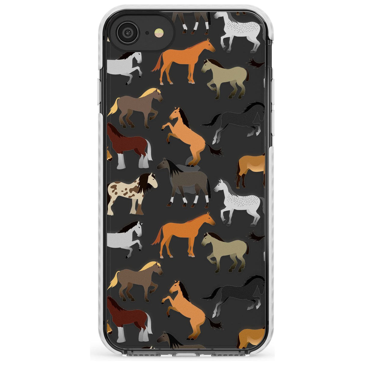 Horse Pattern Impact Phone Case for iPhone SE 8 7 Plus