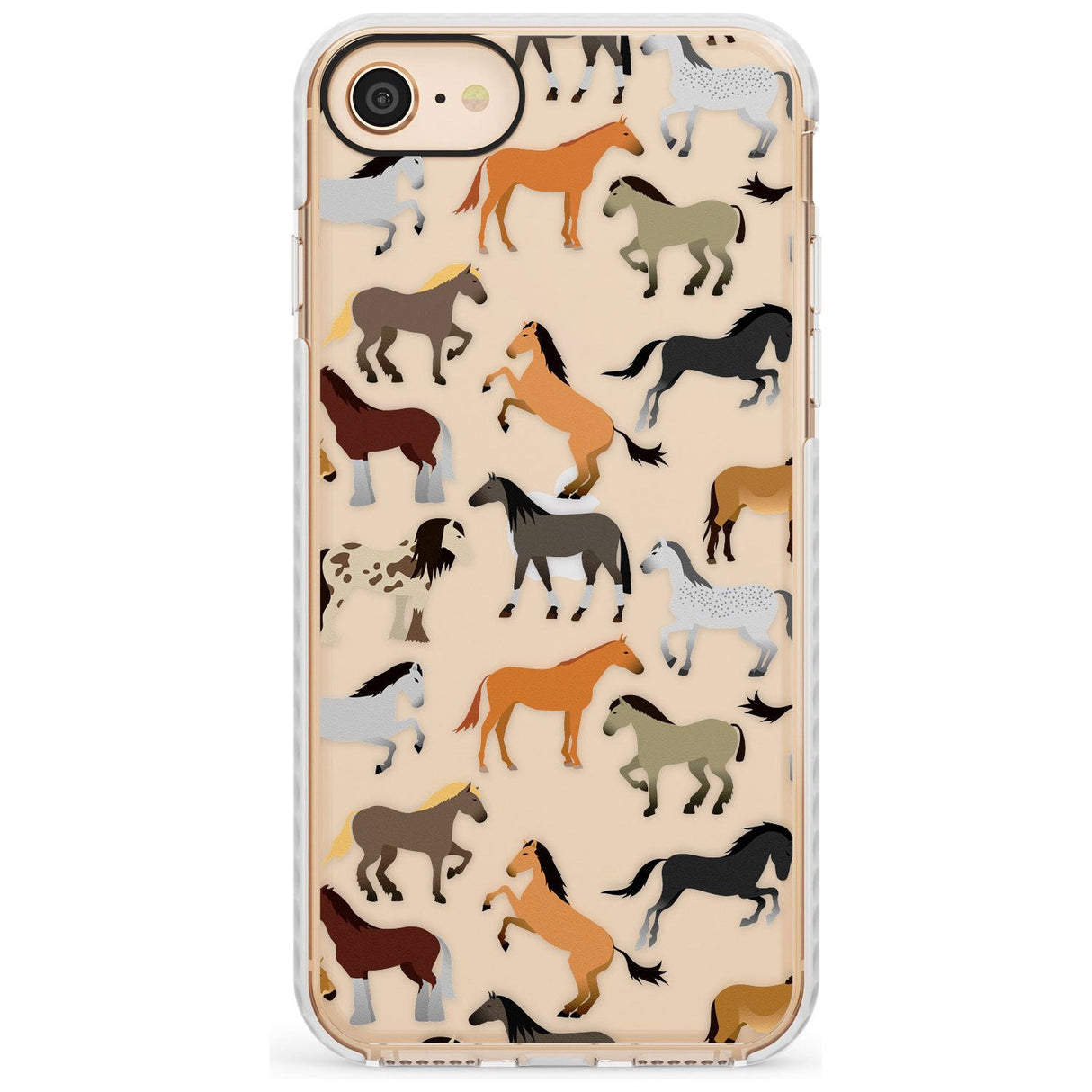 Horse Pattern Impact Phone Case for iPhone SE 8 7 Plus