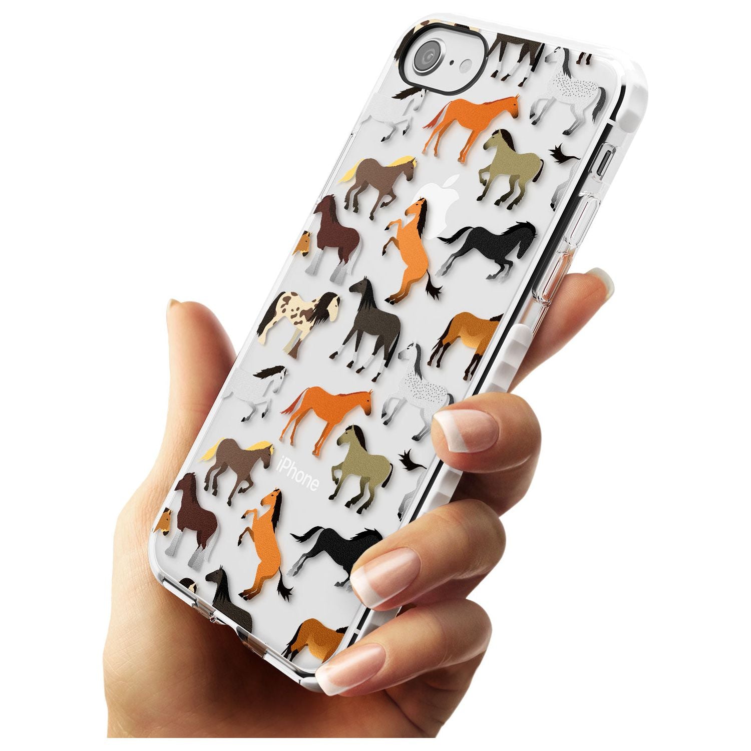 Horse Pattern Impact Phone Case for iPhone SE 8 7 Plus