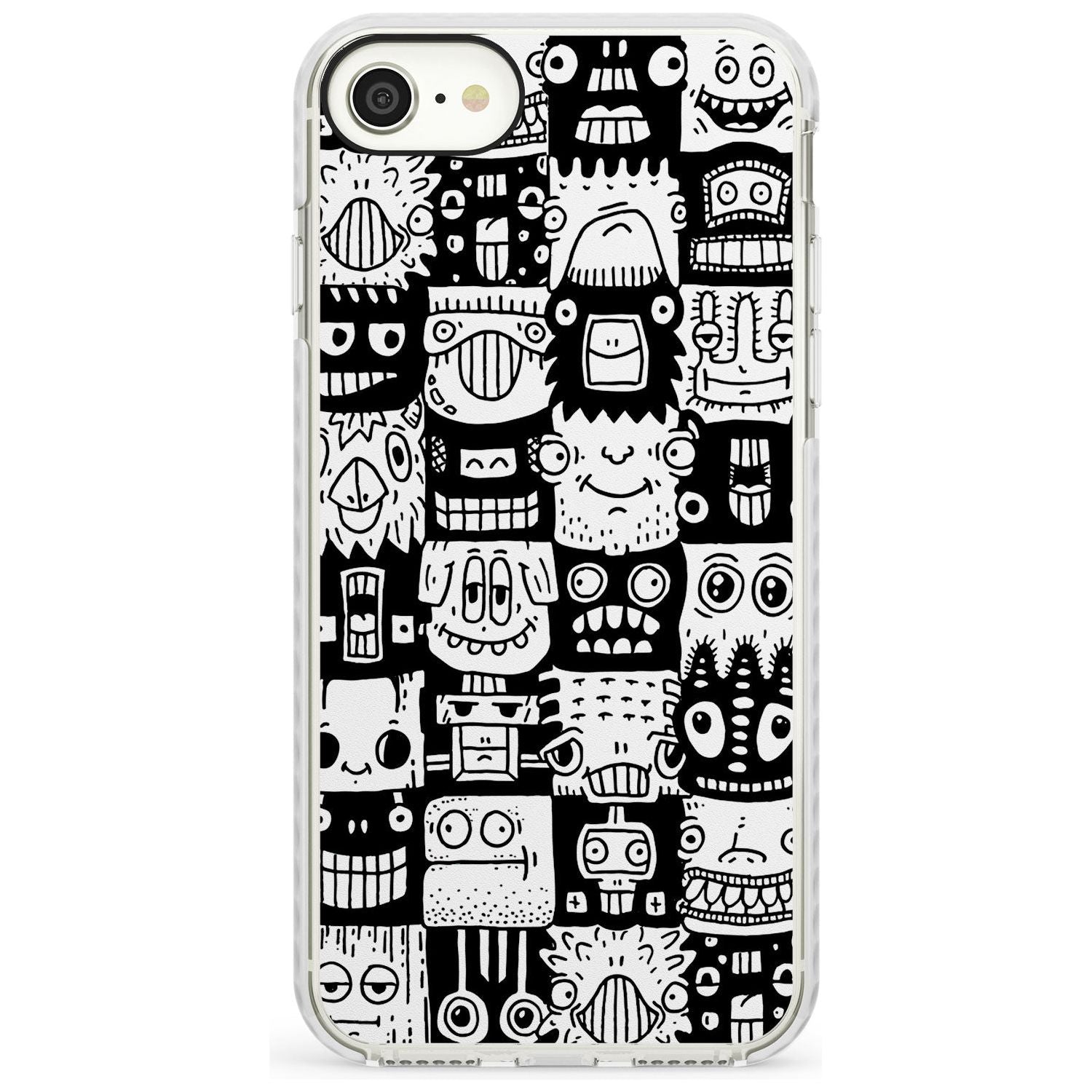Checkerboard Heads Impact Phone Case for iPhone SE 8 7 Plus