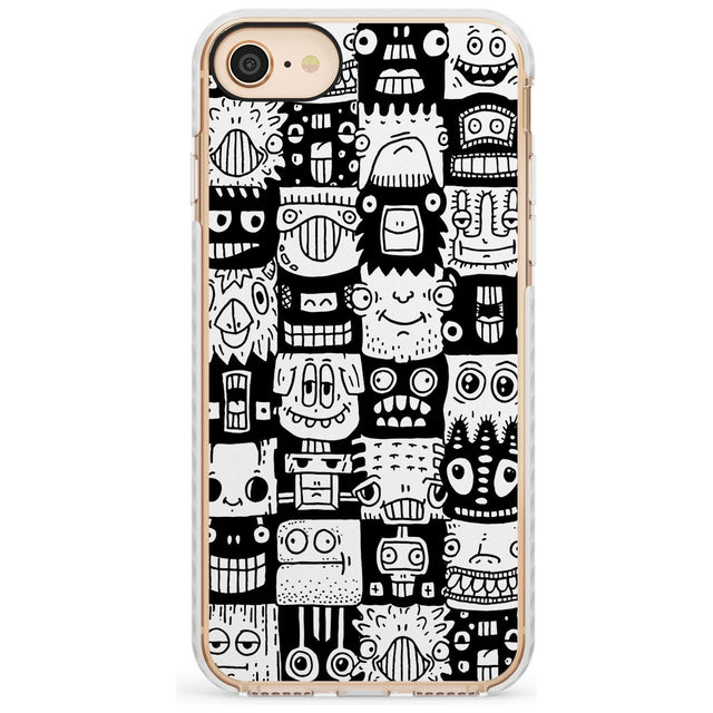 Checkerboard Heads Impact Phone Case for iPhone SE 8 7 Plus