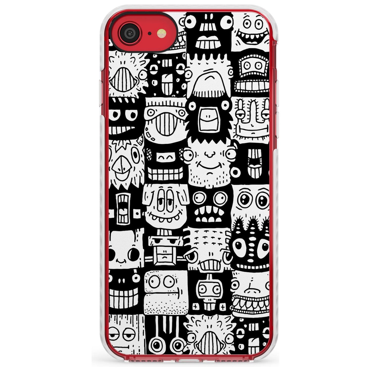 Checkerboard Heads Impact Phone Case for iPhone SE 8 7 Plus