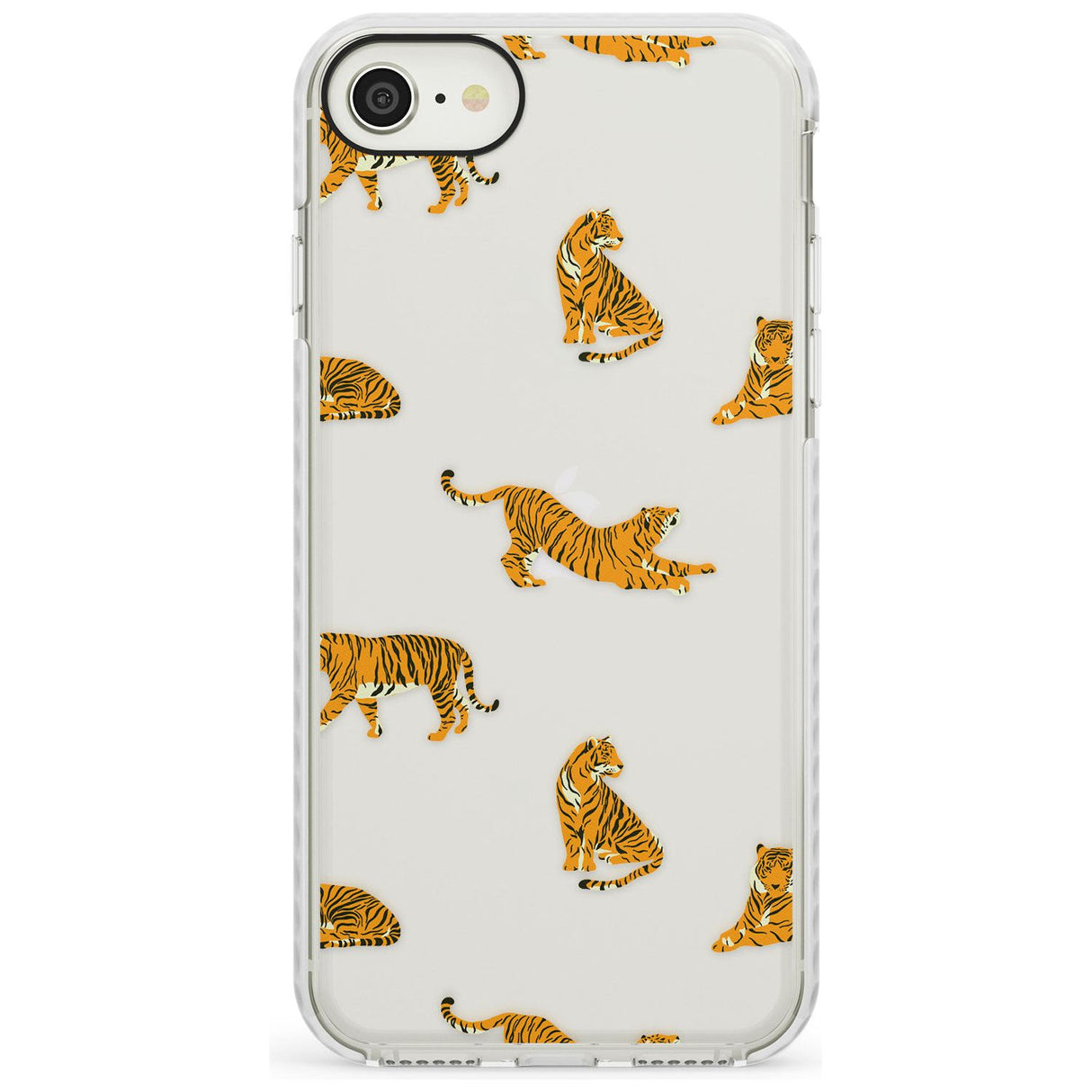 Clear Tiger Jungle Cat Pattern Impact Phone Case for iPhone SE 8 7 Plus