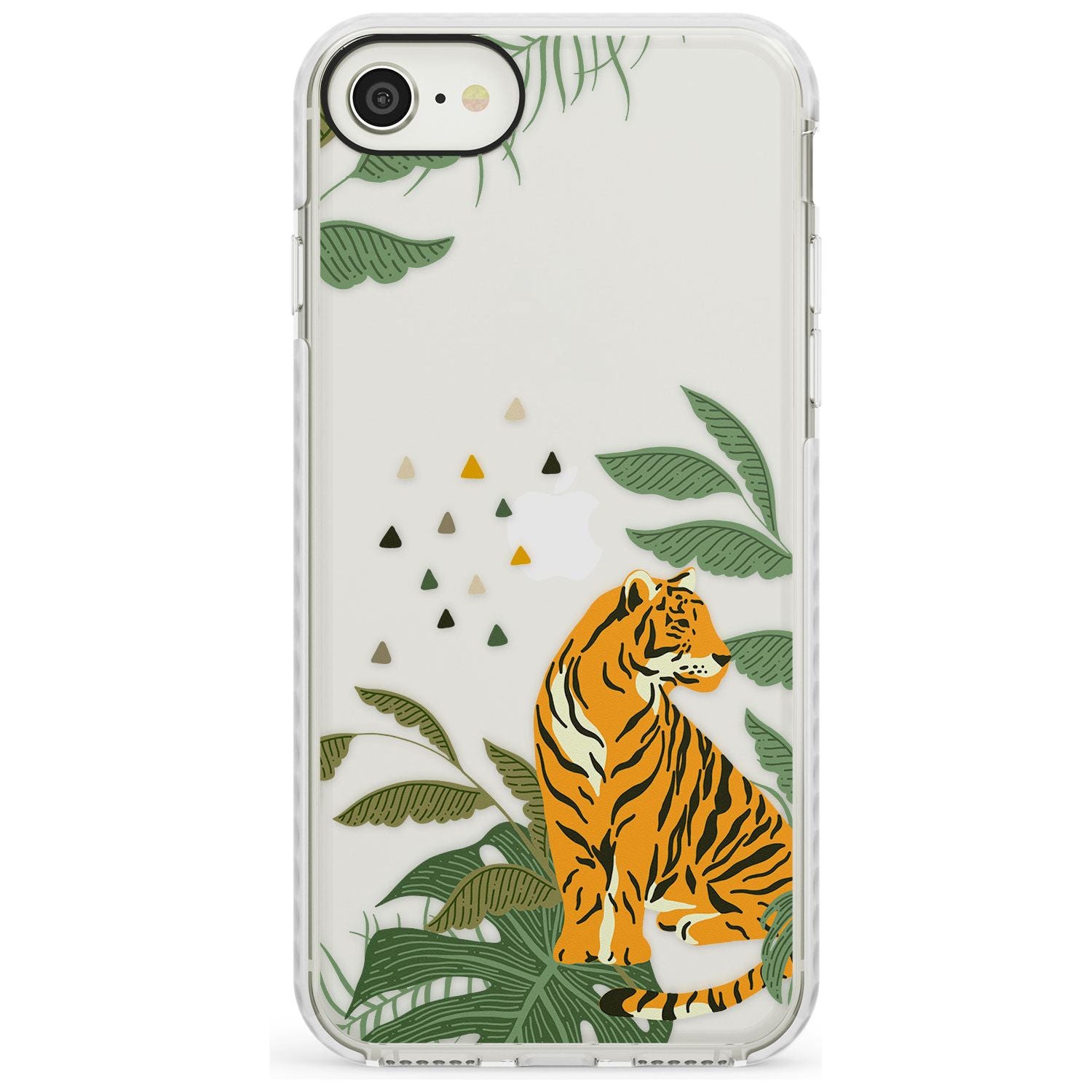 Large Tiger Clear Jungle Cat Pattern Impact Phone Case for iPhone SE 8 7 Plus