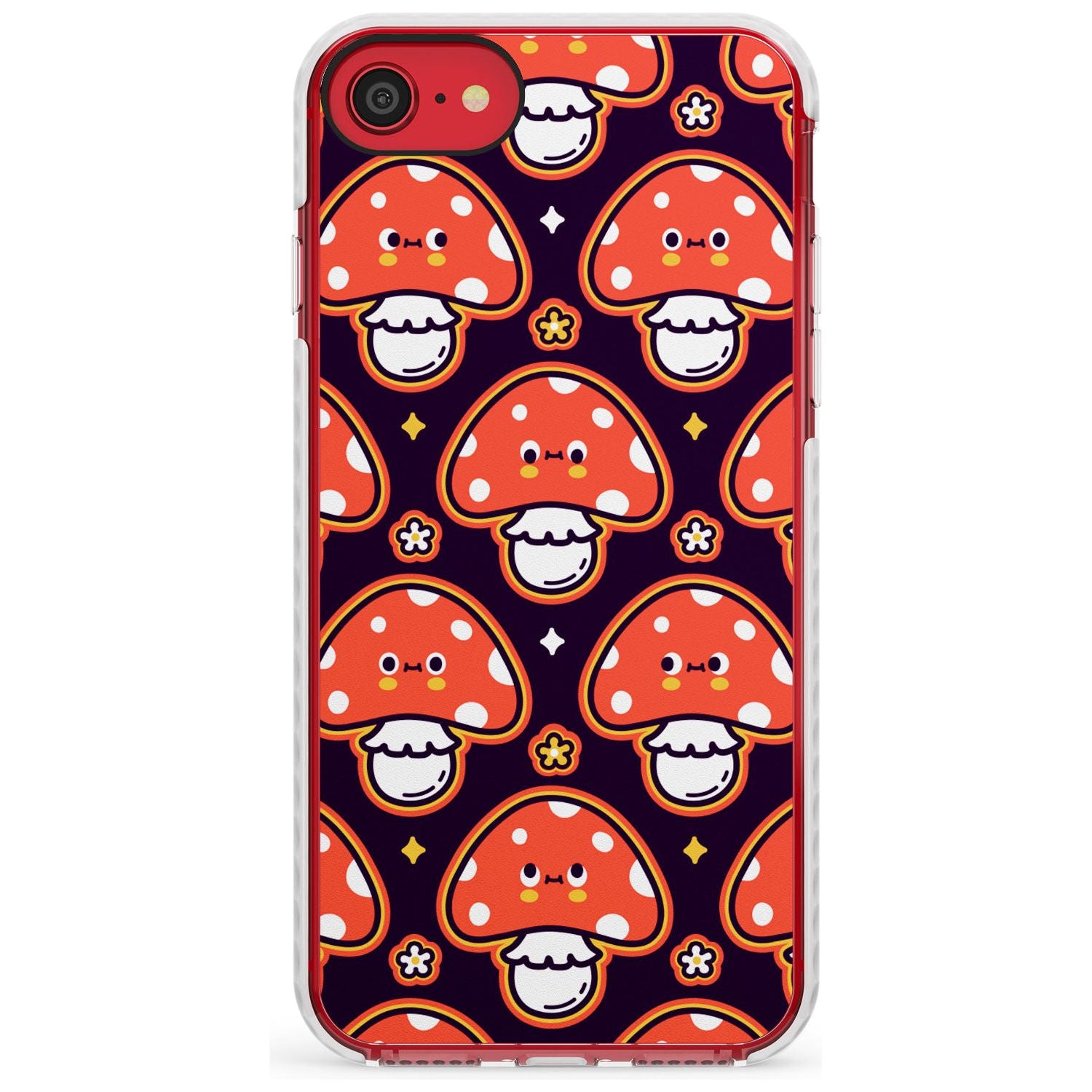 Mushroom Kawaii Pattern Impact Phone Case for iPhone SE 8 7 Plus