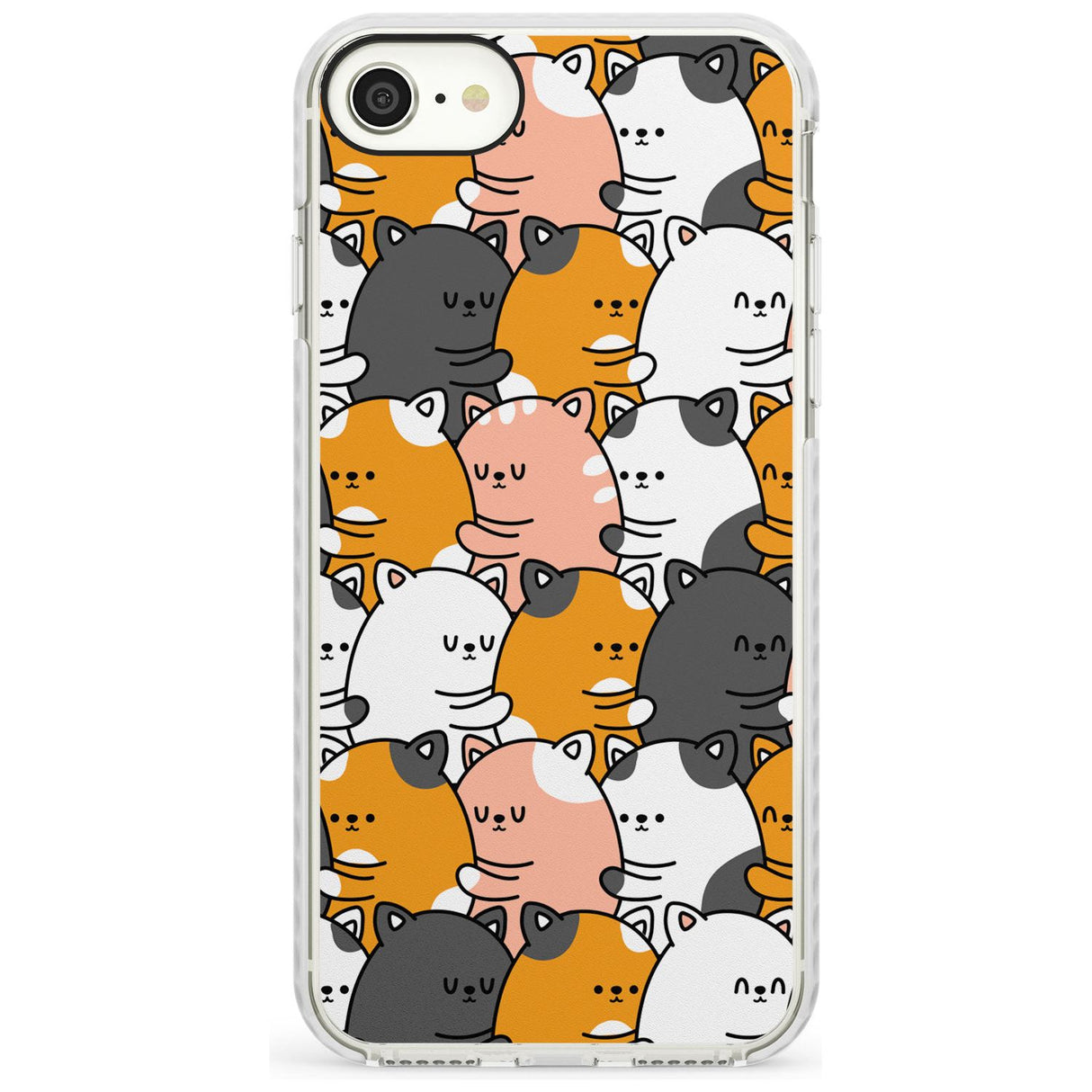 Spooning Cats Kawaii Pattern Impact Phone Case for iPhone SE 8 7 Plus