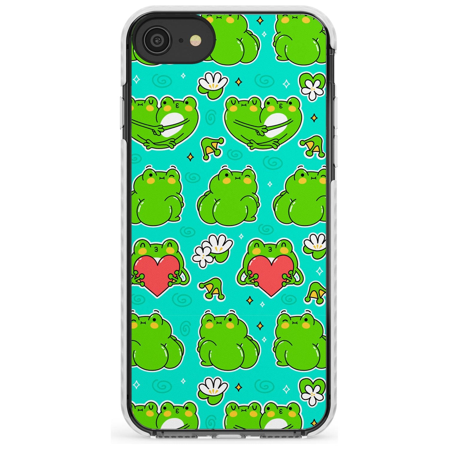 Frog Booty Kawaii Pattern Impact Phone Case for iPhone SE 8 7 Plus