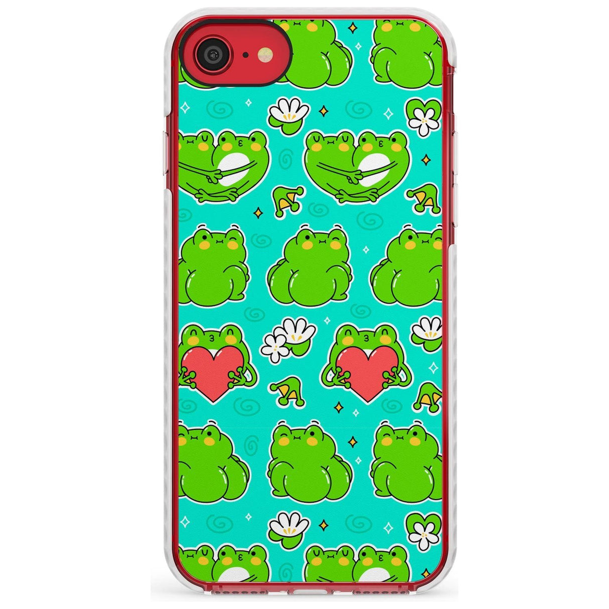 Frog Booty Kawaii Pattern Impact Phone Case for iPhone SE 8 7 Plus