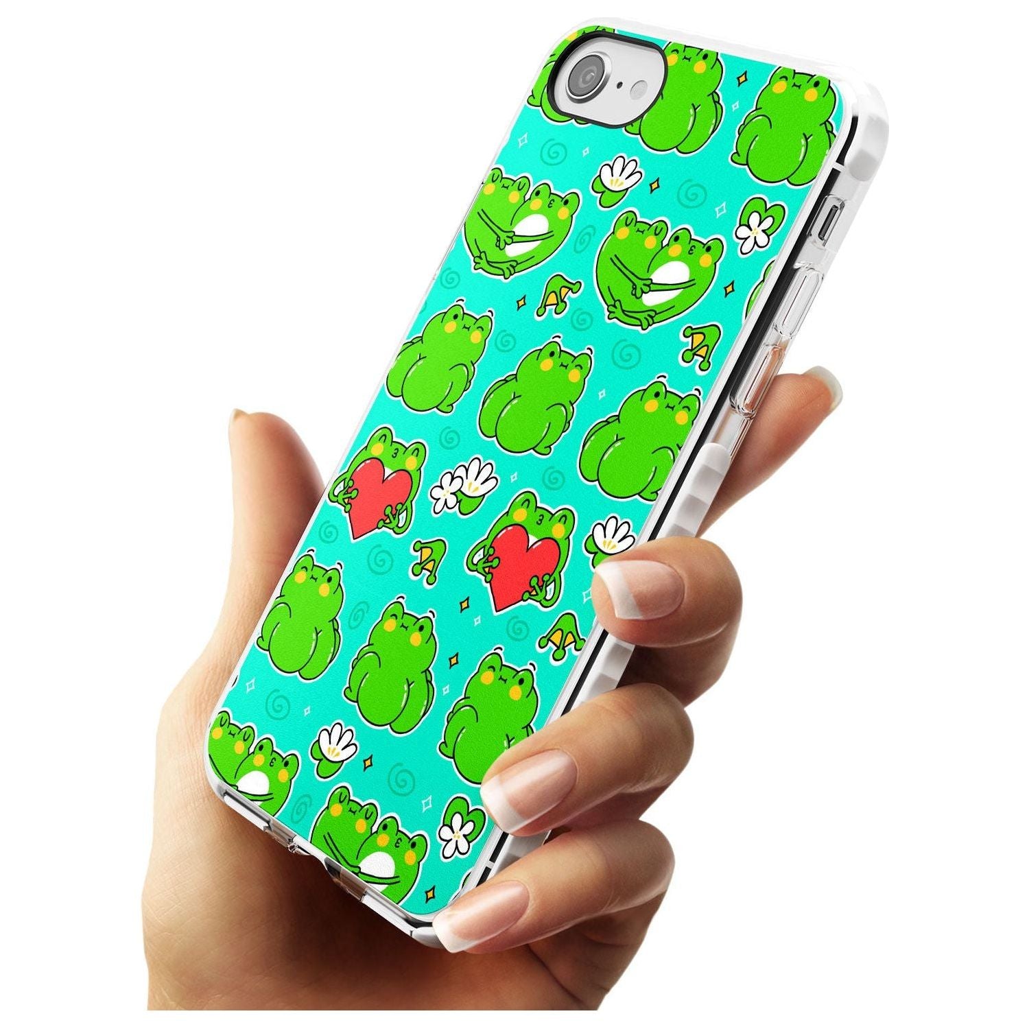 Frog Booty Kawaii Pattern Impact Phone Case for iPhone SE 8 7 Plus