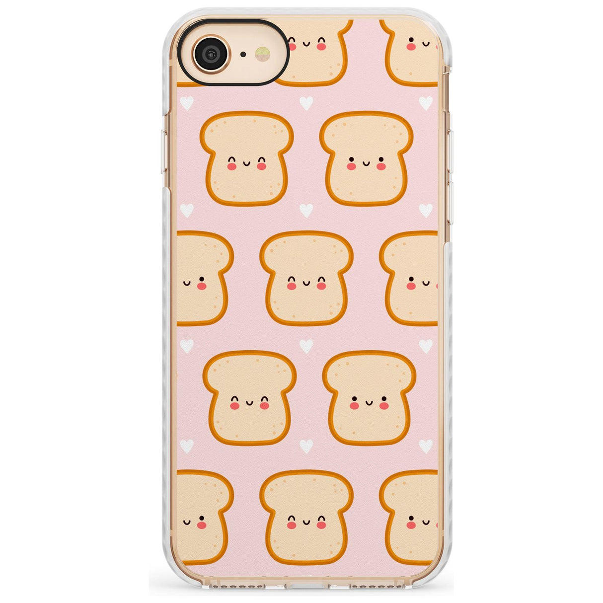 Bread Faces Kawaii Pattern Impact Phone Case for iPhone SE 8 7 Plus