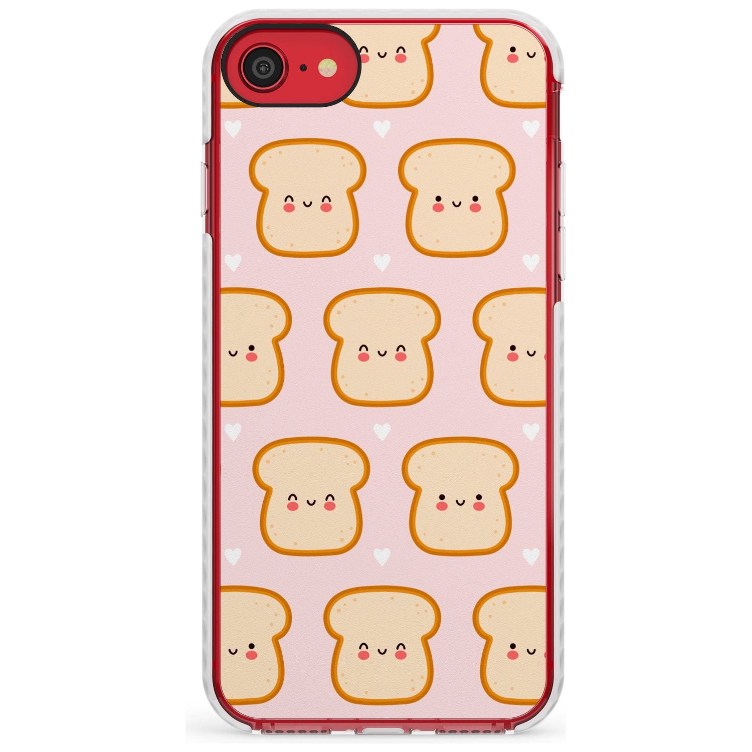 Bread Faces Kawaii Pattern Impact Phone Case for iPhone SE 8 7 Plus