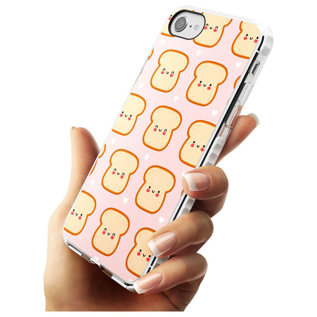 Bread Faces Kawaii Pattern Impact Phone Case for iPhone SE 8 7 Plus