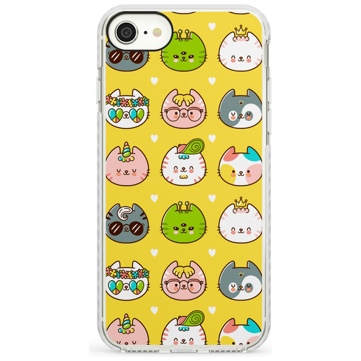 Mythical Cats Kawaii Pattern Impact Phone Case for iPhone SE 8 7 Plus