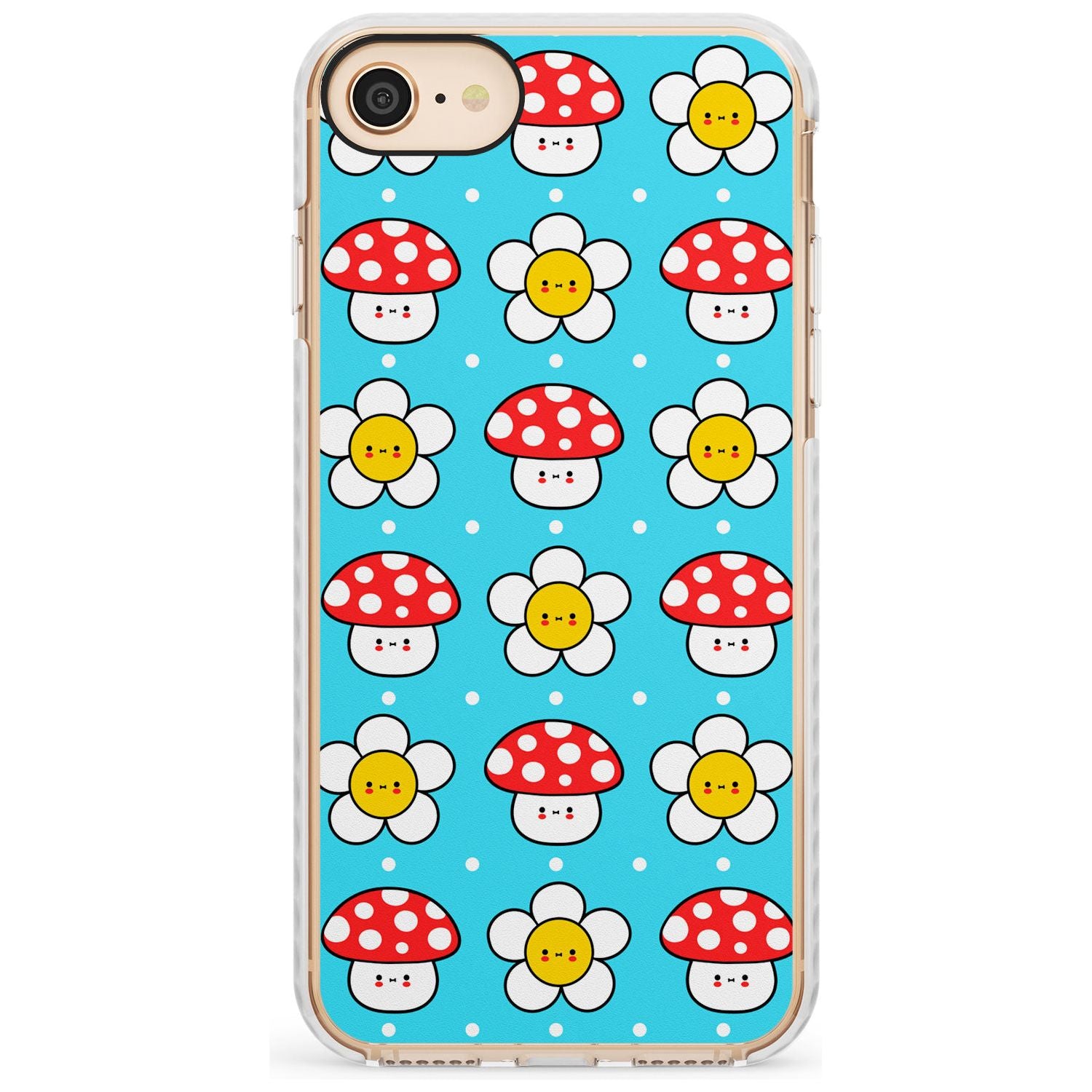 Shroom Bunnies Kawaii Pattern Impact Phone Case for iPhone SE 8 7 Plus