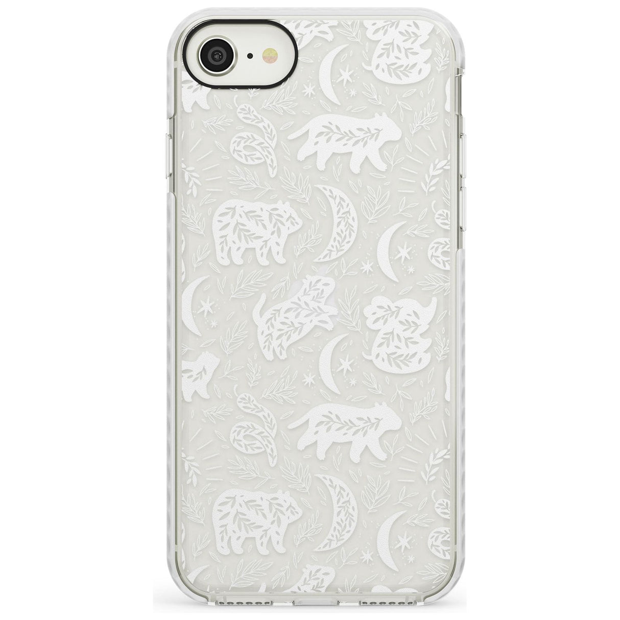 Forest Animal Silhouettes: White/Clear Phone Case iPhone 7/8 / Impact Case,iPhone SE / Impact Case Blanc Space