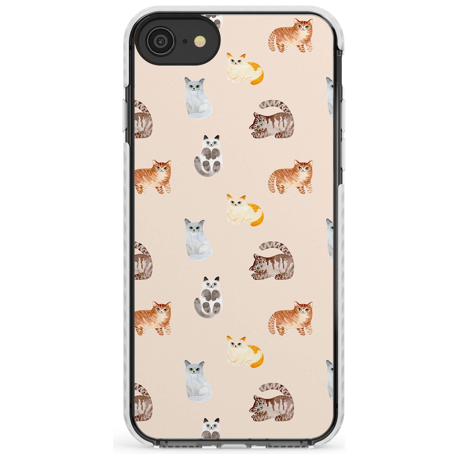 Cute Cat Pattern Slim TPU Phone Case for iPhone SE 8 7 Plus