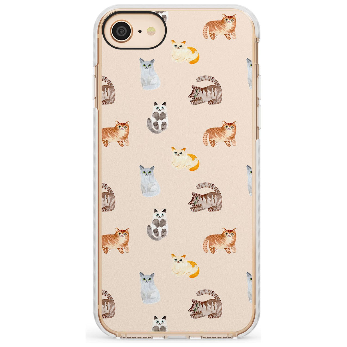 Cute Cat Pattern Slim TPU Phone Case for iPhone SE 8 7 Plus