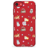 Cats with Toys - Clear Slim TPU Phone Case for iPhone SE 8 7 Plus