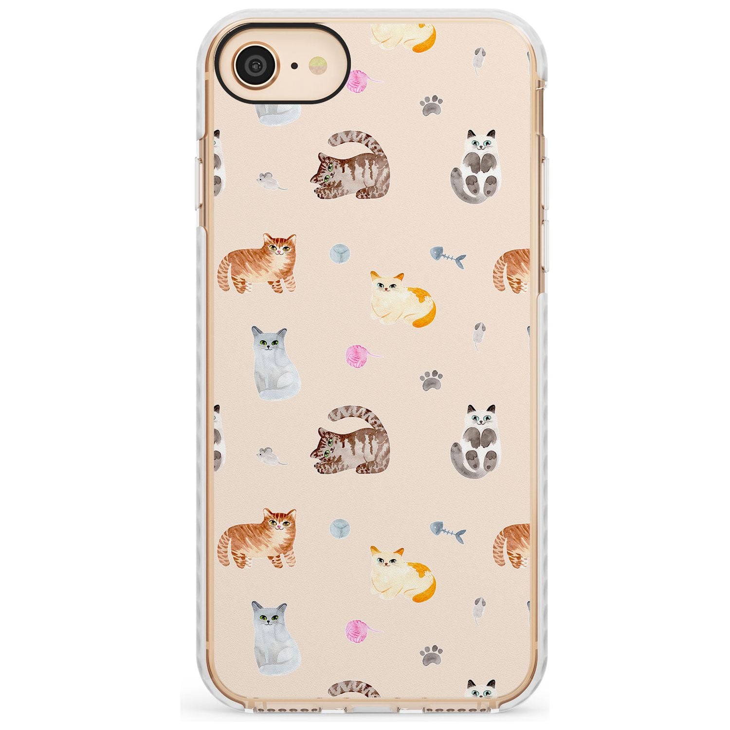 Cats with Toys Slim TPU Phone Case for iPhone SE 8 7 Plus