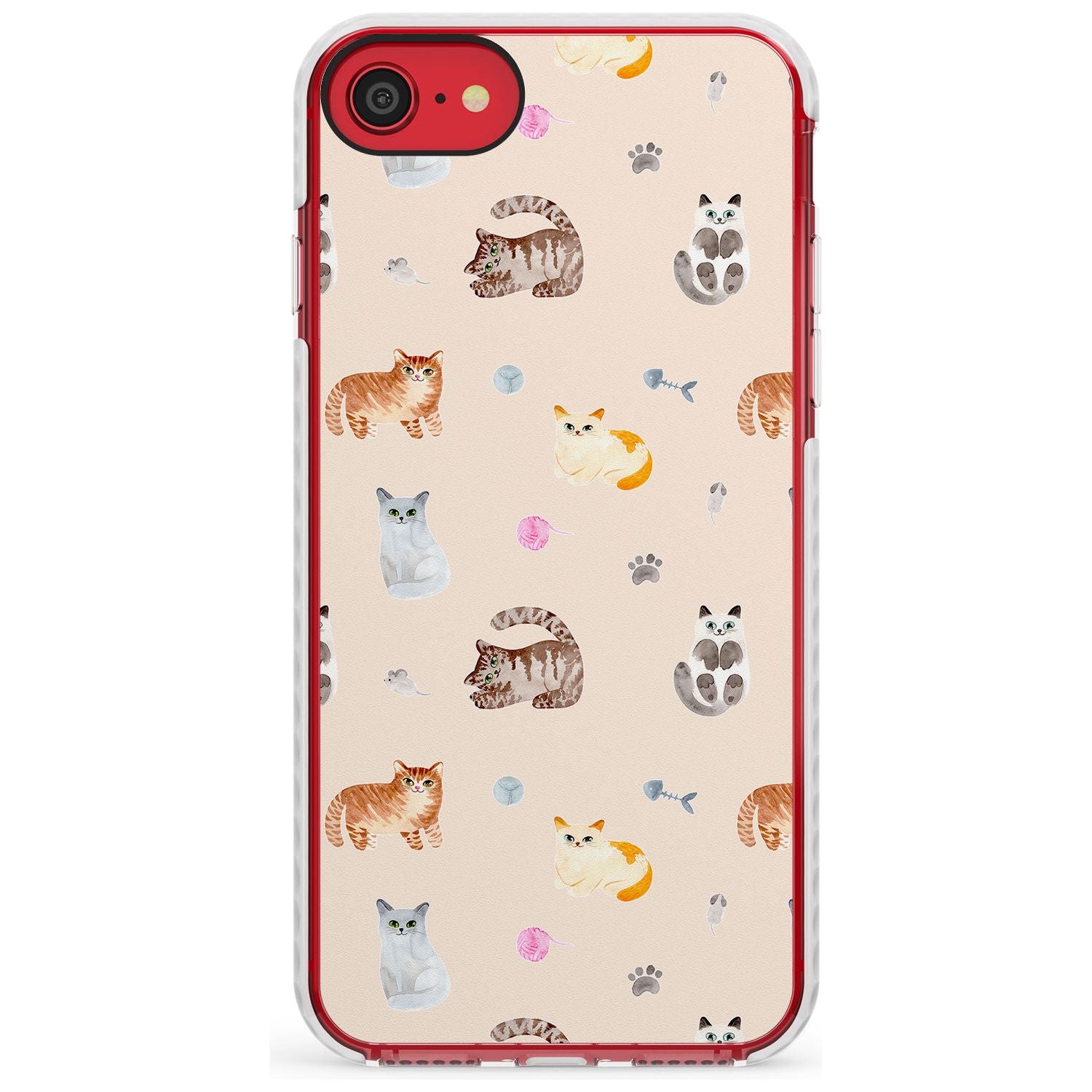 Cats with Toys Slim TPU Phone Case for iPhone SE 8 7 Plus