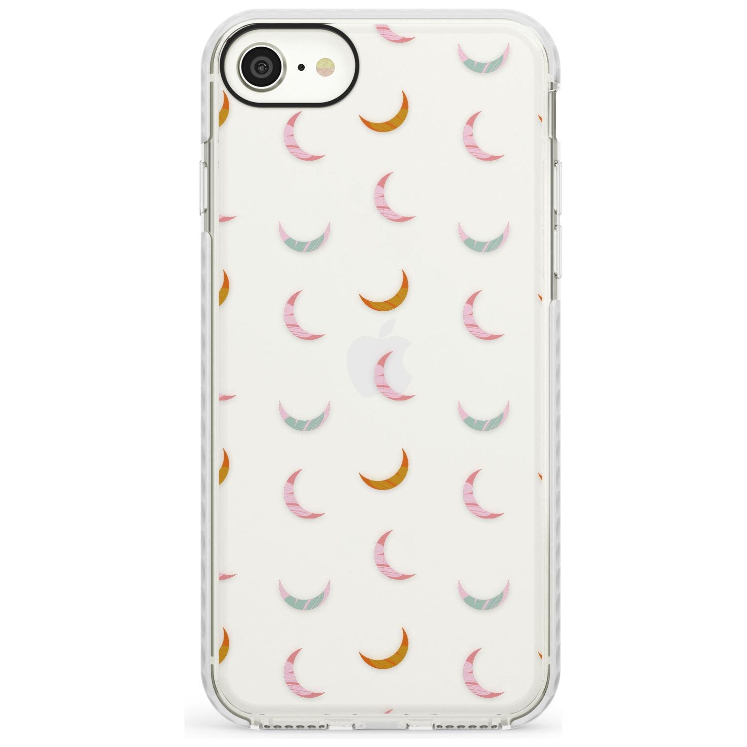 Colourful Crescent Moons Slim TPU Phone Case for iPhone SE 8 7 Plus