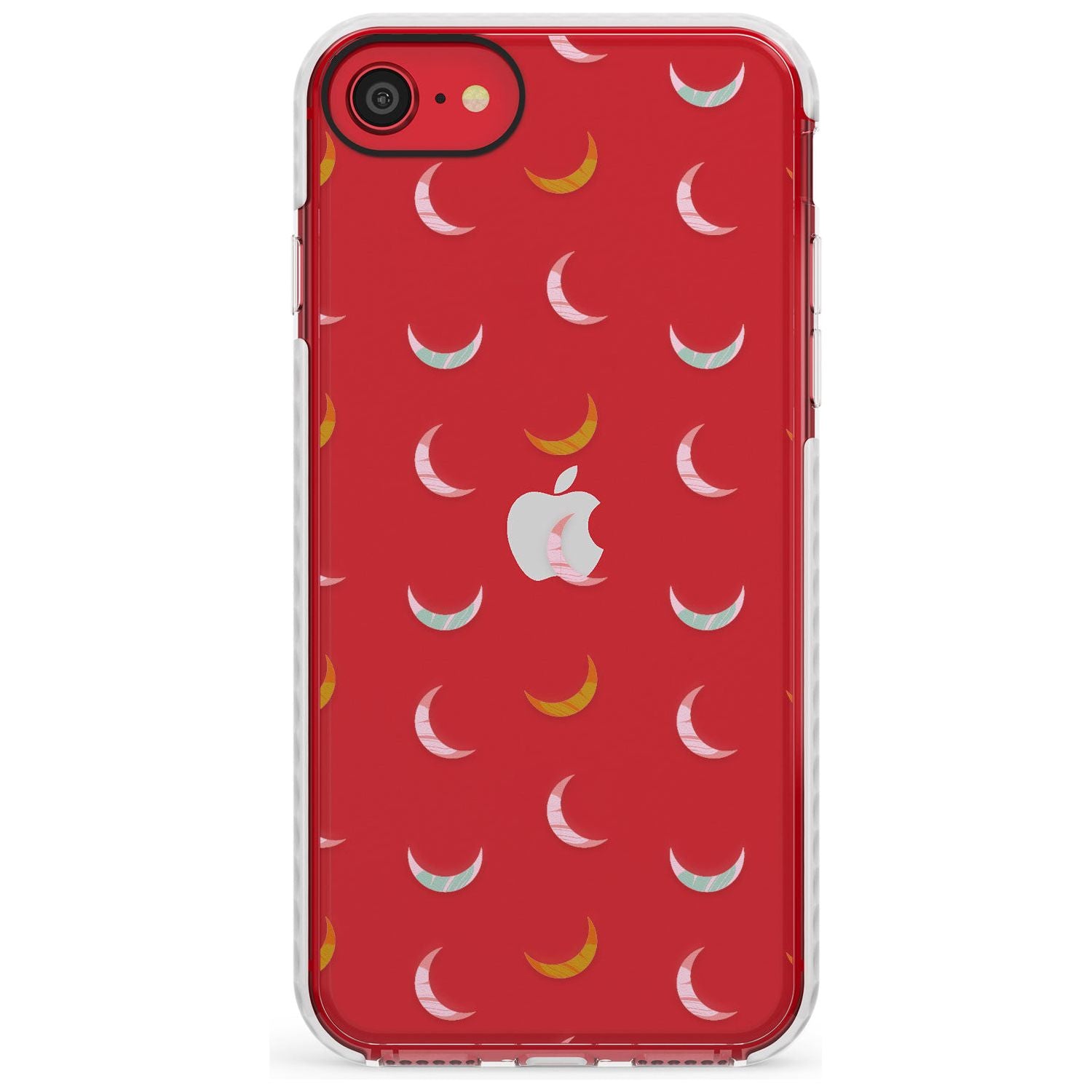 Colourful Crescent Moons Slim TPU Phone Case for iPhone SE 8 7 Plus