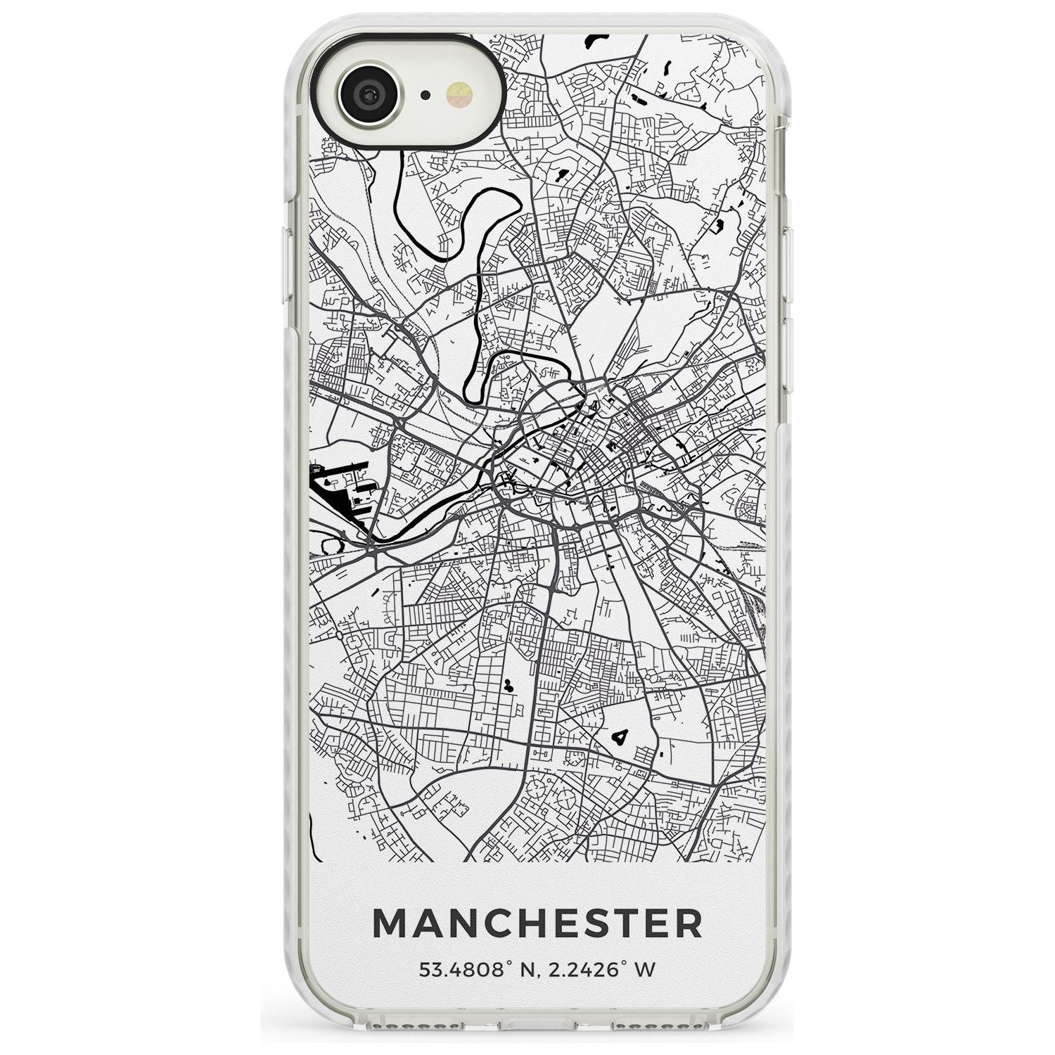 Map of Manchester, England Impact Phone Case for iPhone SE 8 7 Plus