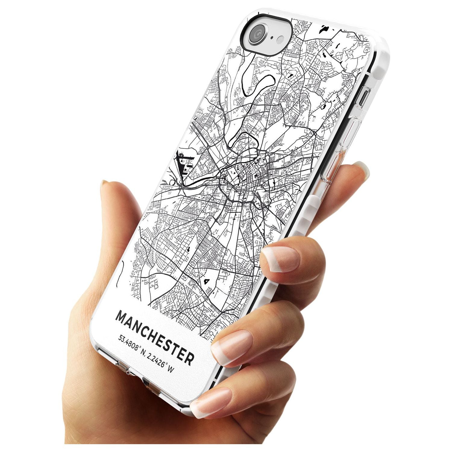 Map of Manchester, England Impact Phone Case for iPhone SE 8 7 Plus