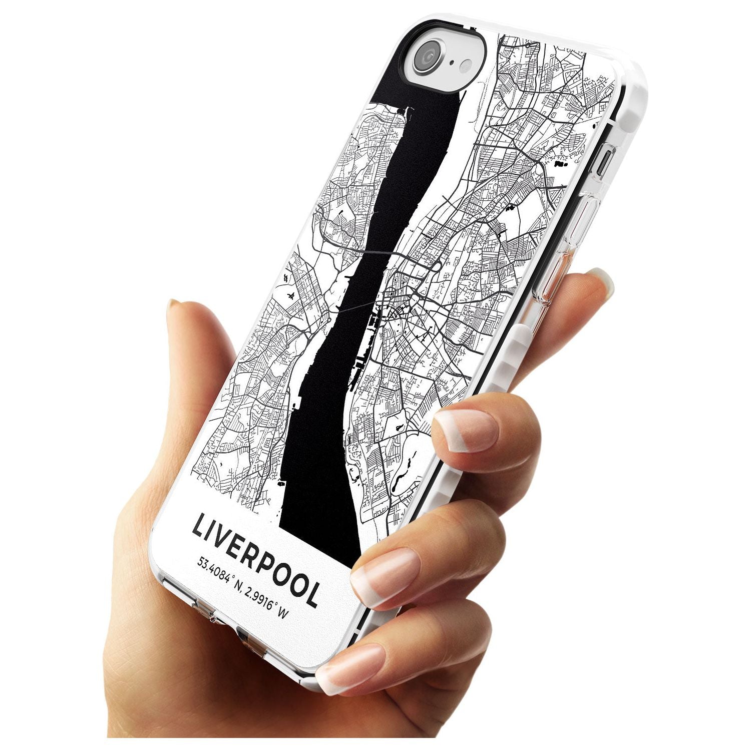 Map of Liverpool, England Impact Phone Case for iPhone SE 8 7 Plus