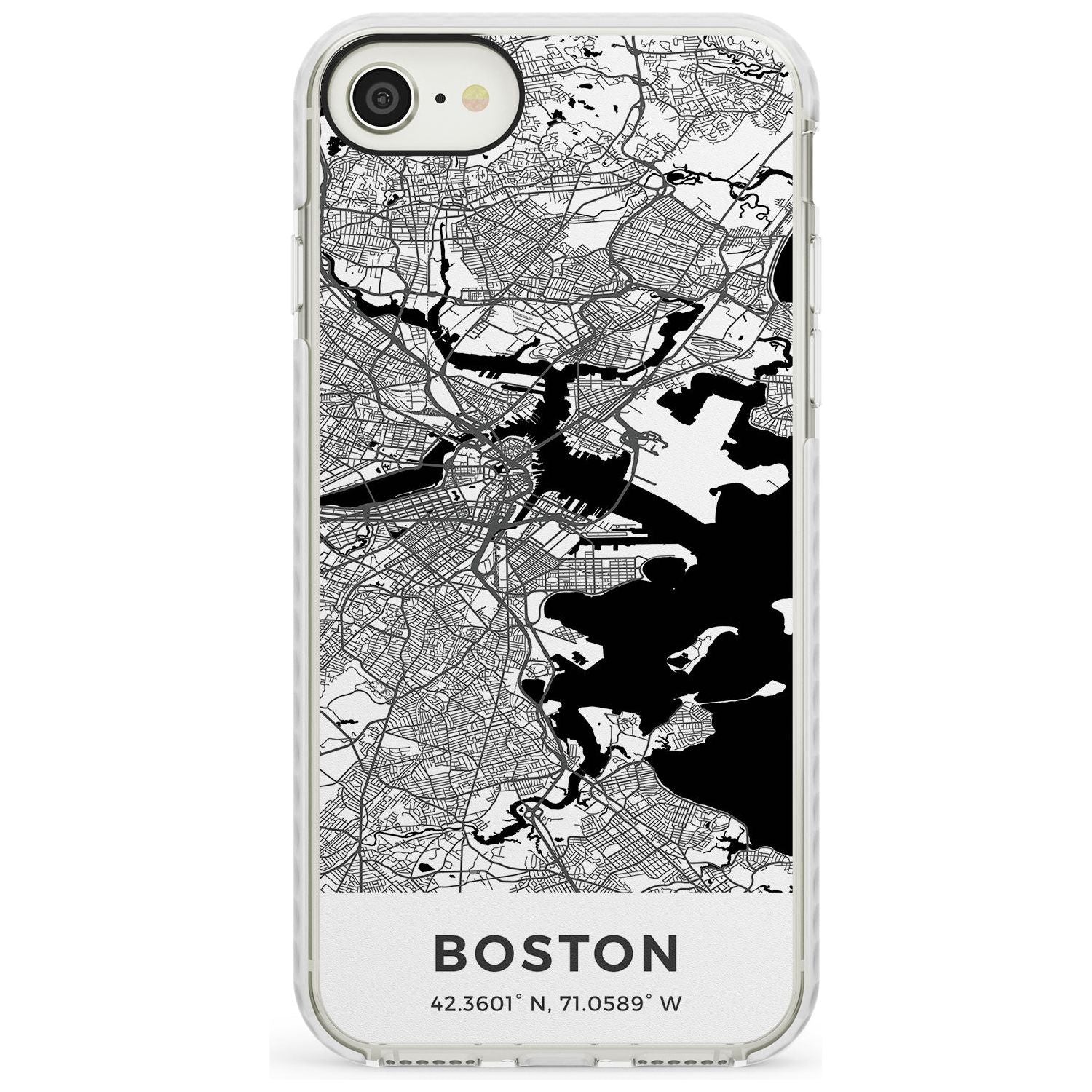 Map of Boston, Massachusetts Impact Phone Case for iPhone SE 8 7 Plus