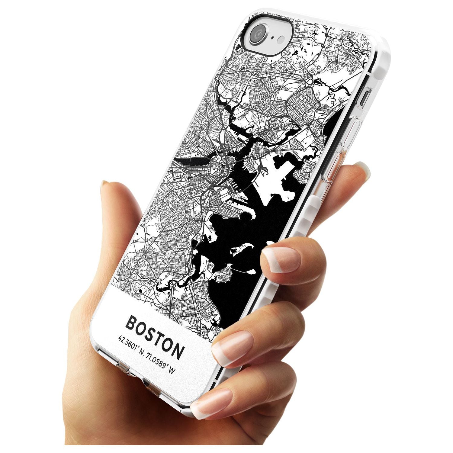 Map of Boston, Massachusetts Impact Phone Case for iPhone SE 8 7 Plus