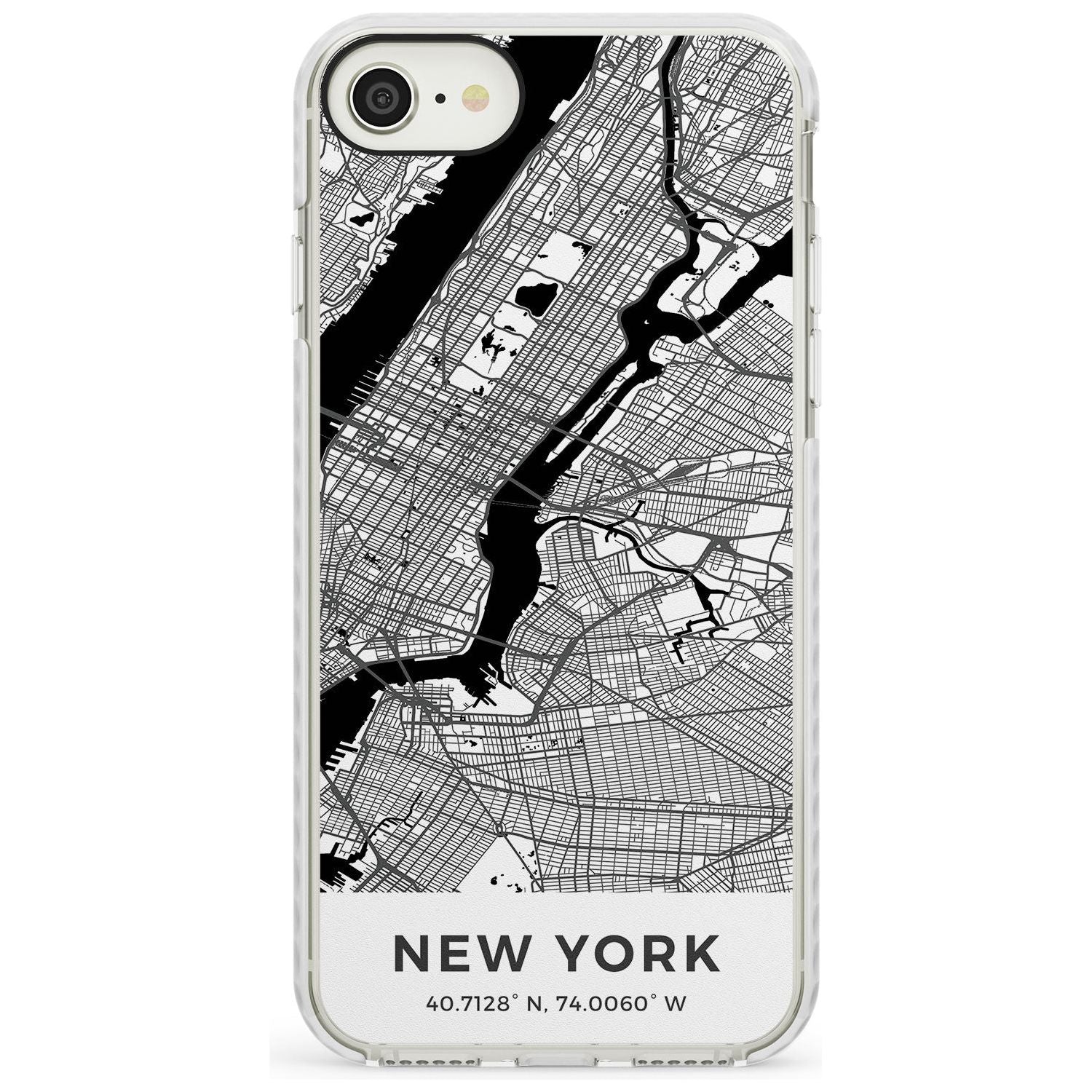 Map of New York, New York Impact Phone Case for iPhone SE 8 7 Plus