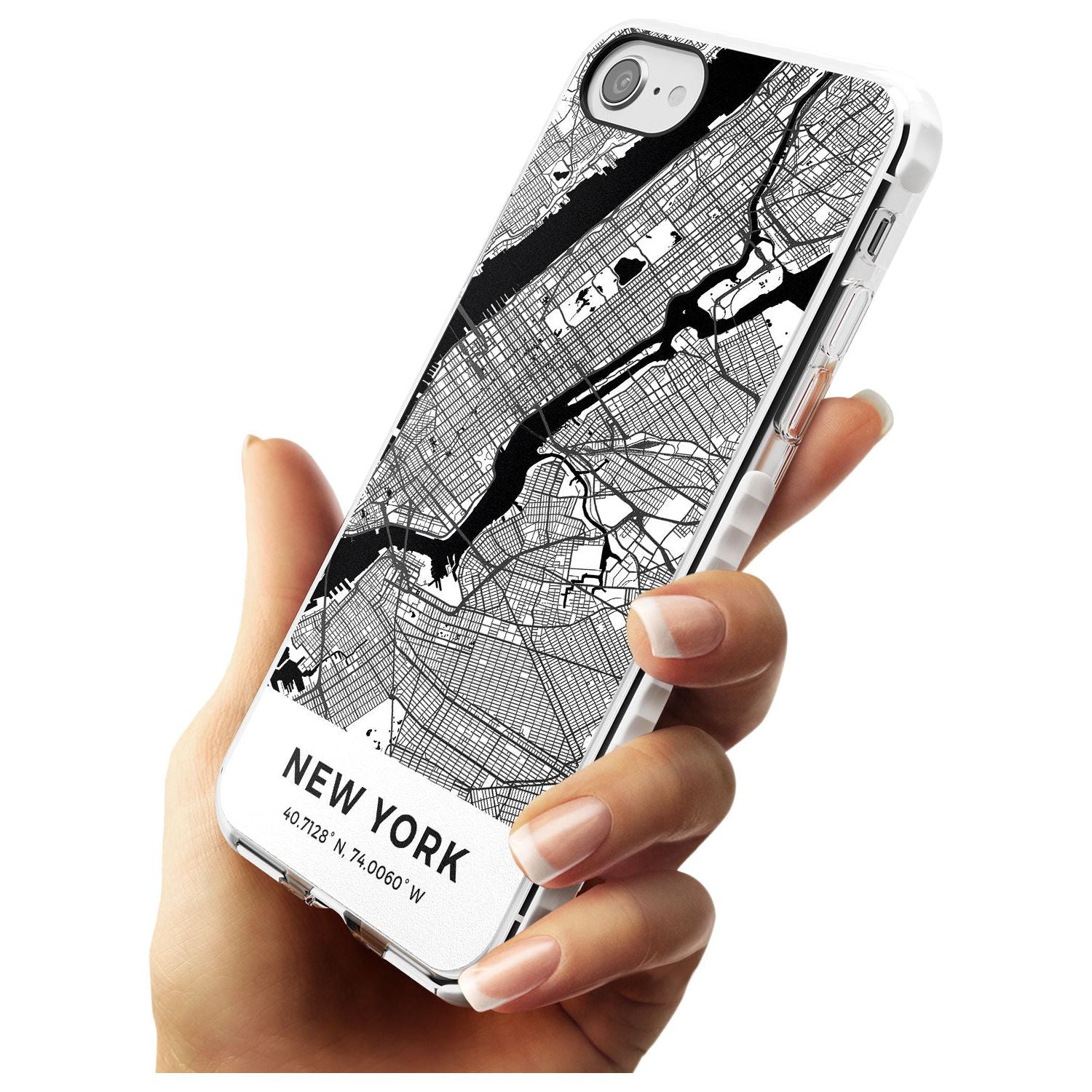 Map of New York, New York Impact Phone Case for iPhone SE 8 7 Plus