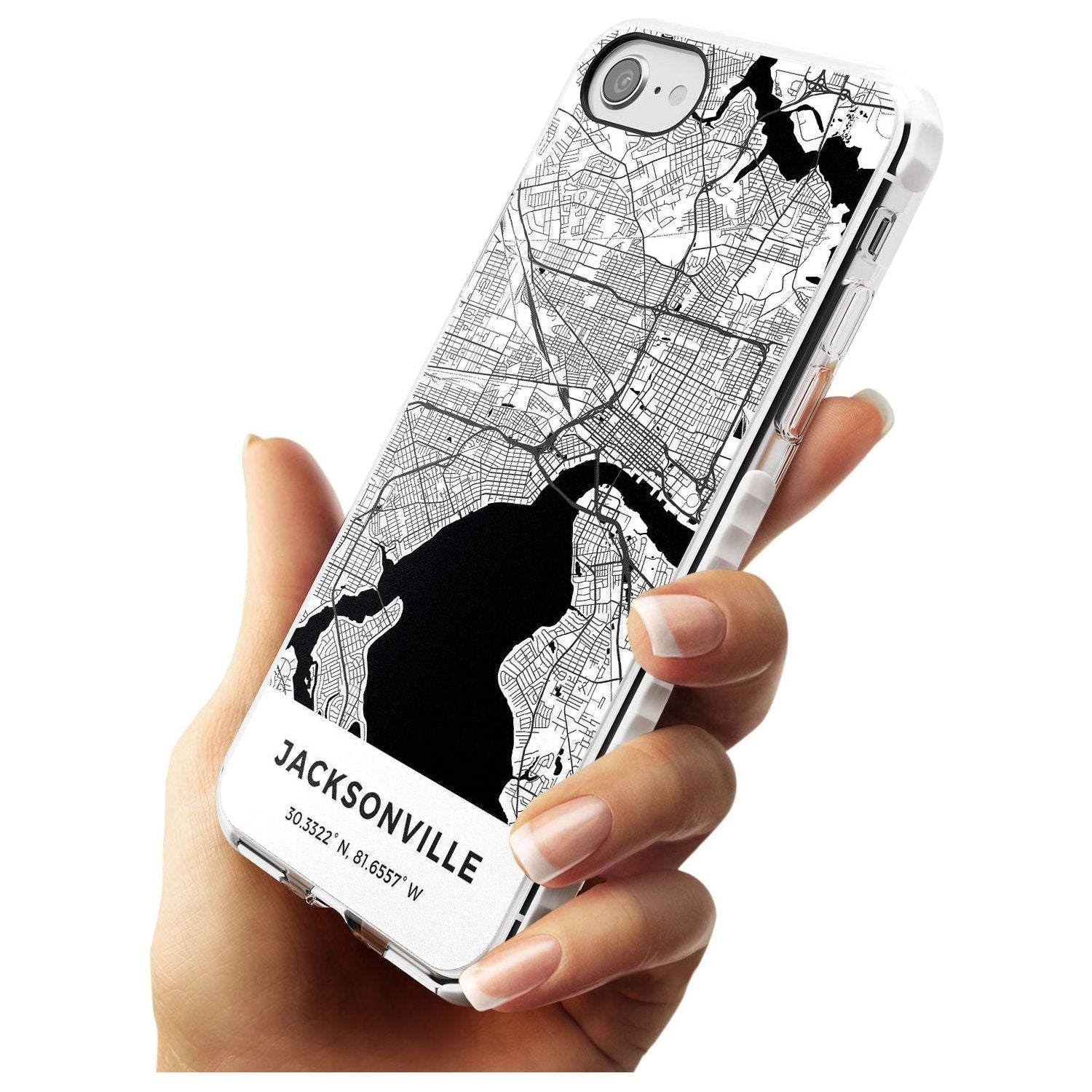 Map of Jacksonville, Florida Impact Phone Case for iPhone SE 8 7 Plus